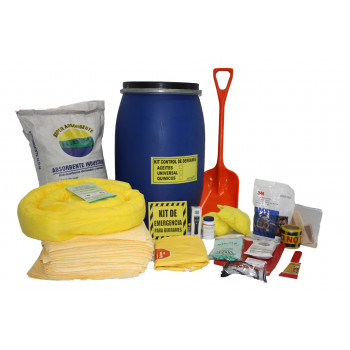 Kit De Derrames De 60 Litros Para Productos Químicos - Absorbente Versátil Para ácidos, álcalis, Aceites Y Agua, Bolsa Amarilla De Alta Visibilidad