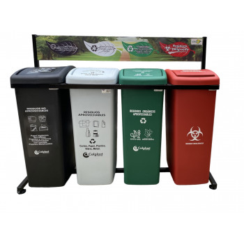 Punto ecológico 4 canecas de 53L Colplast Electromanfer